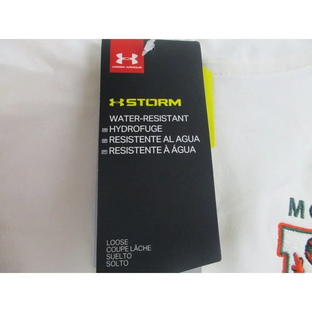 NWT Under Armour Jacket Mens Medium Hoodie Ivory Heatgear Zip Training Sweater M